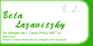 bela lazavitzky business card